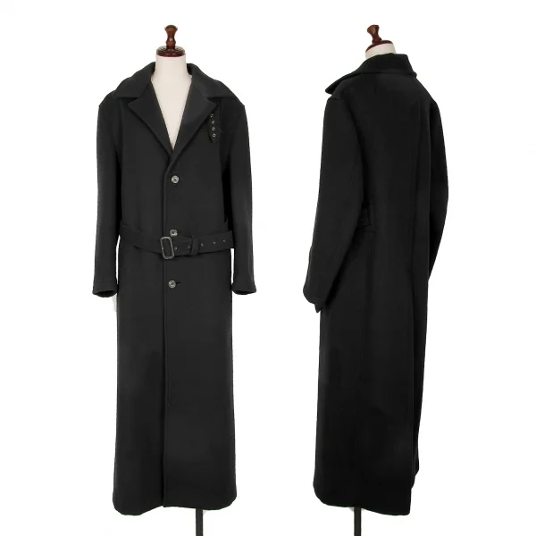 Yohji Yamamoto FEMME Melton Wool Slit Coat Black M K-124679_001