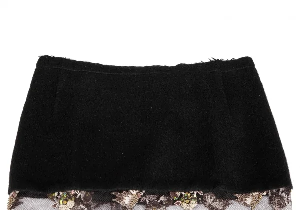 Yohji Yamamoto FEMME Embroidered Mesh Switching Skirt K-124682_004