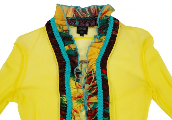 Jean Paul GAULTIER FEMME Frill Switching Mesh Cardigan K-124687_003