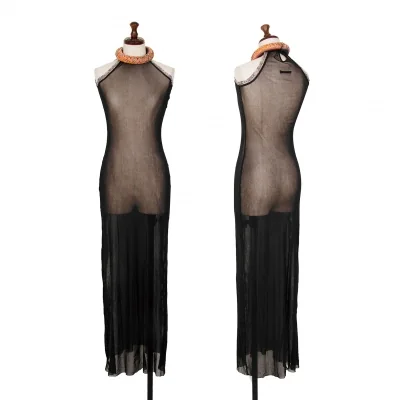 Unbranded Circle Neck Mesh Sleeveless Dress