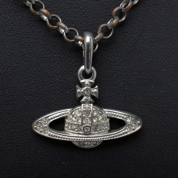 Vivienne Westwood Rhinestone Orb Necklace Silver  K-124701_001