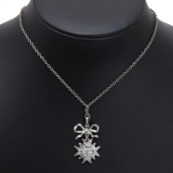 Vivienne Westwood Rhinestone Emblem Orb Necklace K-124702_002