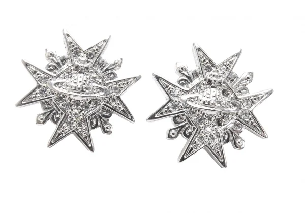 Vivienne Westwood Rhinestone Emblem Orb Earrings K-124705_004