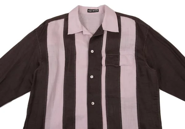 ISSEY MIYAKEMEN Outseam Stripe Switching Shirt K-124708_002