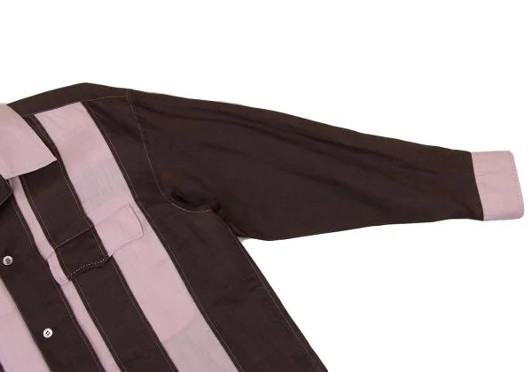 ISSEY MIYAKEMEN Outseam Stripe Switching Shirt K-124708_009