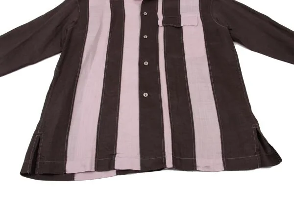 ISSEY MIYAKEMEN Outseam Stripe Switching Shirt K-124708_013