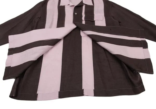 ISSEY MIYAKEMEN Outseam Stripe Switching Shirt K-124708_014