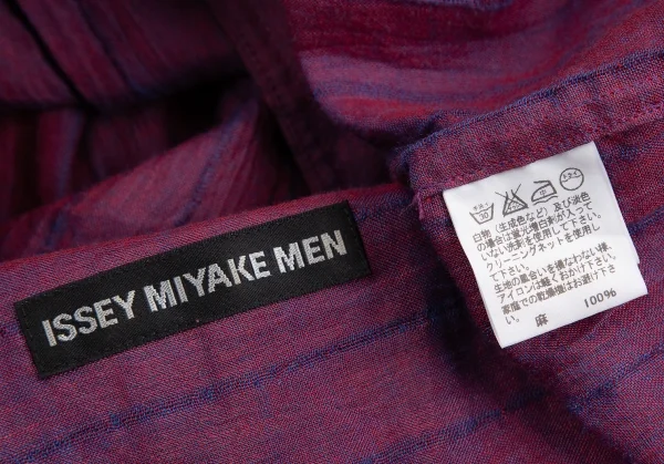 ISSEY MIYAKE MEN Linen Dobby Striped Shirt K-124729_020