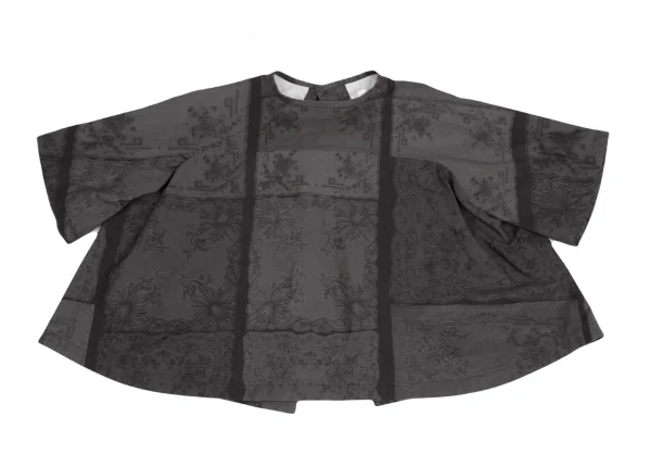 tao Lace Printed Back Open Blouse K-124736_002