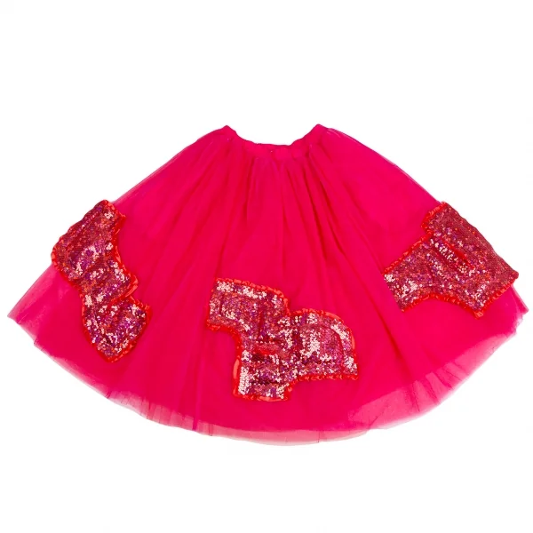 COMME des GARCONS Sequins Frill Bubble Mesh Skirt K-124754_002