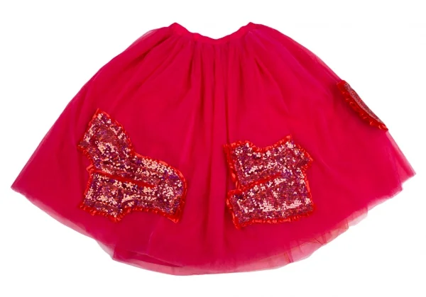 COMME des GARCONS Sequins Frill Bubble Mesh Skirt K-124754_009
