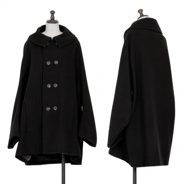 Y's Wool Blended Over-sized Coat Black 2 K-124771_001