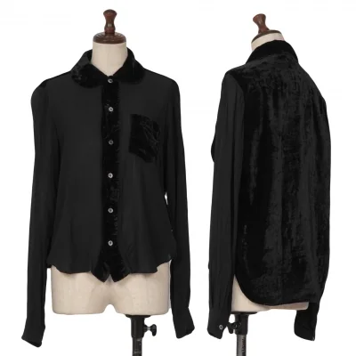 tricot COMME des GARCONS Velor Switching Georgette Blouse