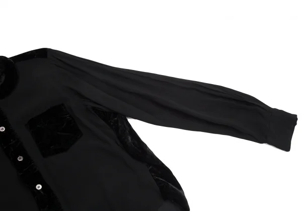 tricot COMME des GARCONS Velor Switching Georgette Blouse K-124786_007