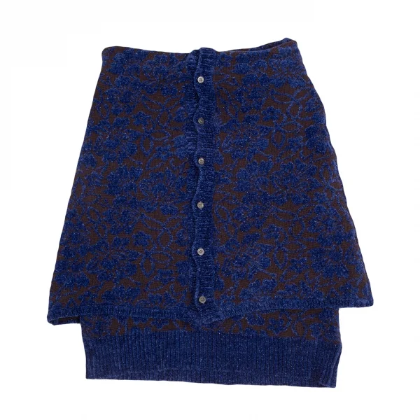 tricot COMME des GARCONS Folded Cape Floral Knit Sweater K-124787_002