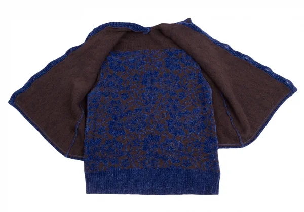 tricot COMME des GARCONS Folded Cape Floral Knit Sweater K-124787_006