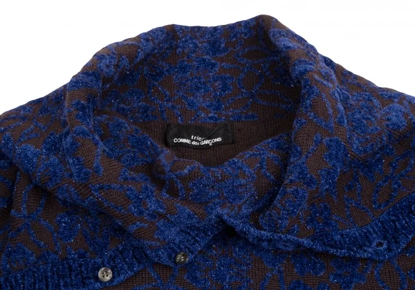 tricot COMME des GARCONS Folded Cape Floral Knit Sweater K-124787_007
