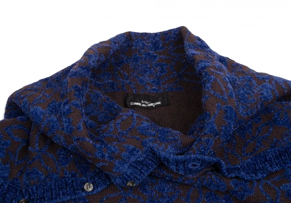 tricot COMME des GARCONS Folded Cape Floral Knit Sweater K-124787_008