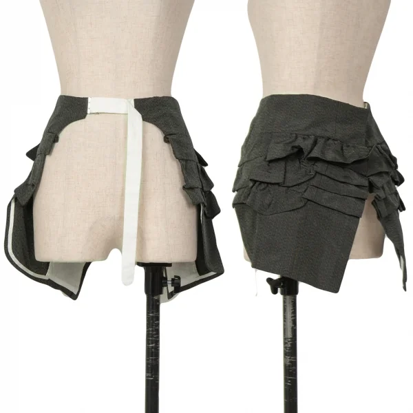 COMME des GARCONS Stripe Gathered Tail Over Skirt Green XS-S K-124792_001
