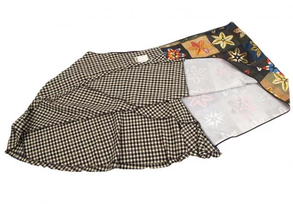 COMME des GARCONS Patchwork Printed Wrap Tweed Skirt K-124793_012