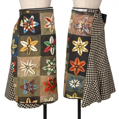 トリココムデギャルソン　レースプリントスカート コムデギャルソンCOMME des GARCONS パッチワーク転写プリント