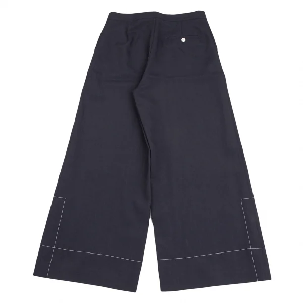 L'EQUIPE YOSHIE INABA White Stitch Poly Wide Pants K-124801_011