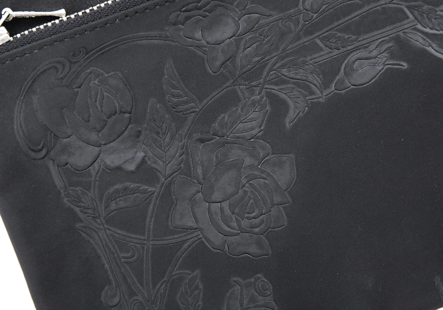 Jean-Paul GAULTIER ポーチ Jean Paul GAULTIER Rose embossed Pouch Black | PLAYFUL