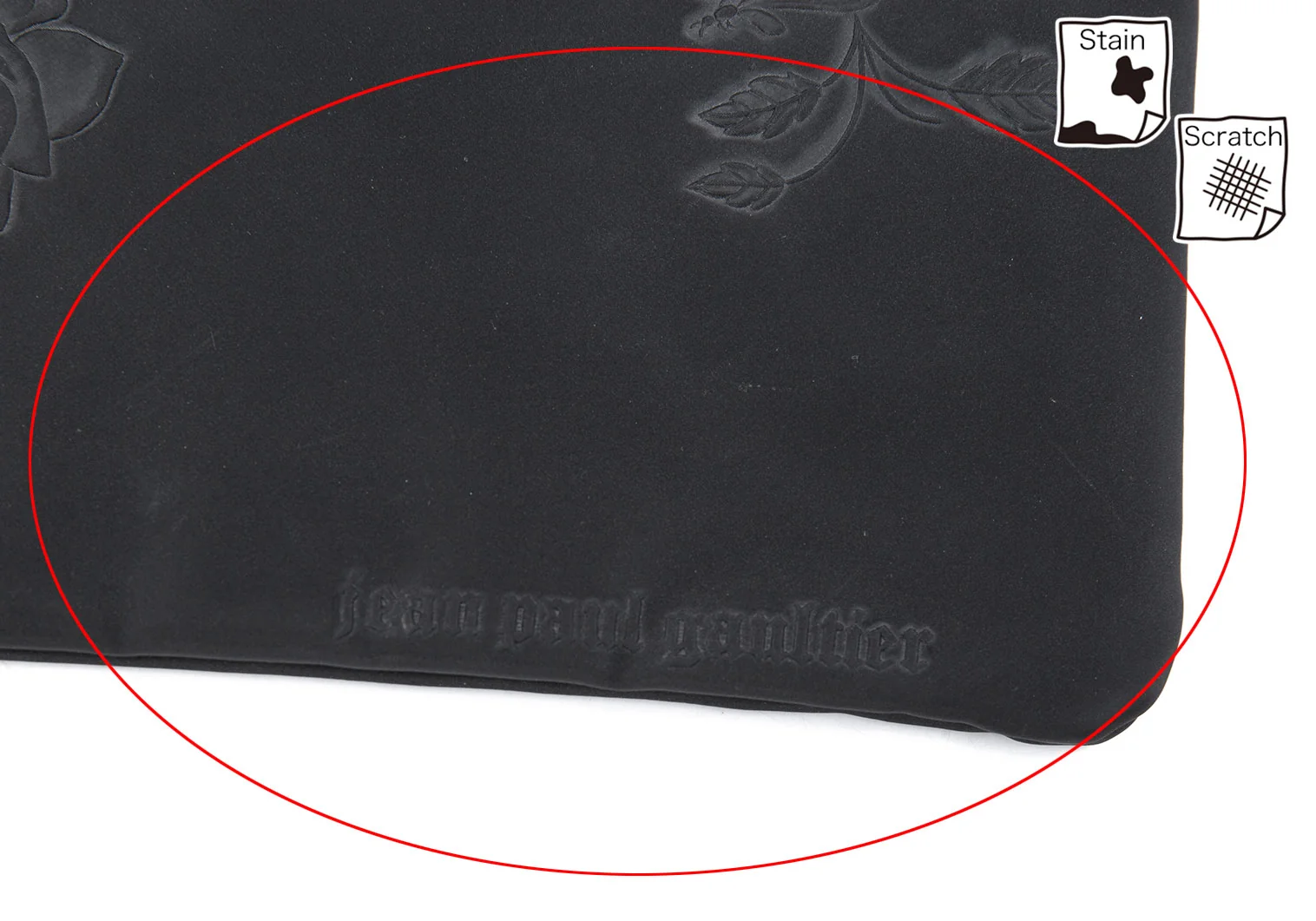 Jean Paul GAULTIER Rose embossed Pouch Black | PLAYFUL
