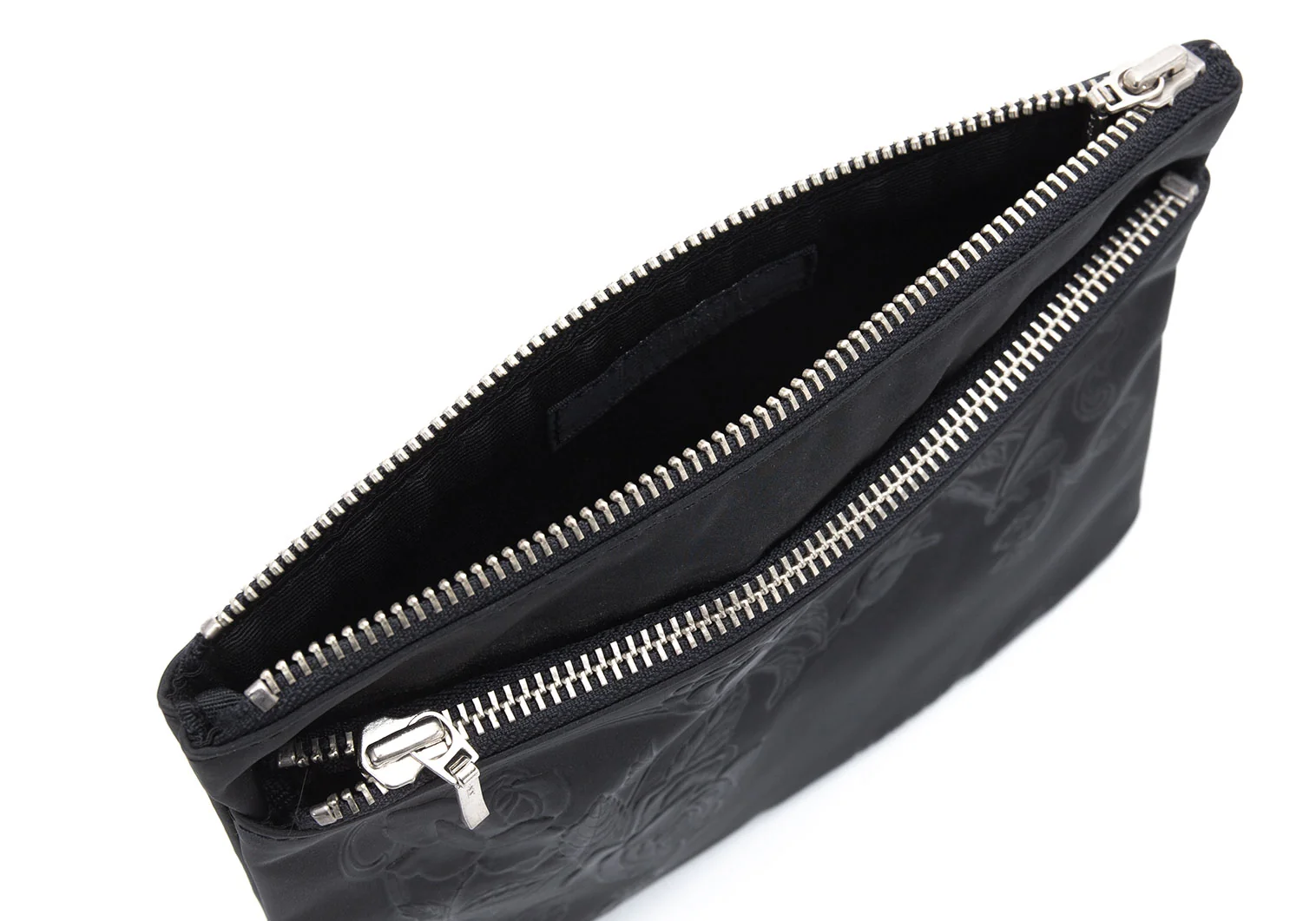 Jean-Paul GAULTIER ポーチ Jean Paul GAULTIER Rose embossed Pouch Black | PLAYFUL