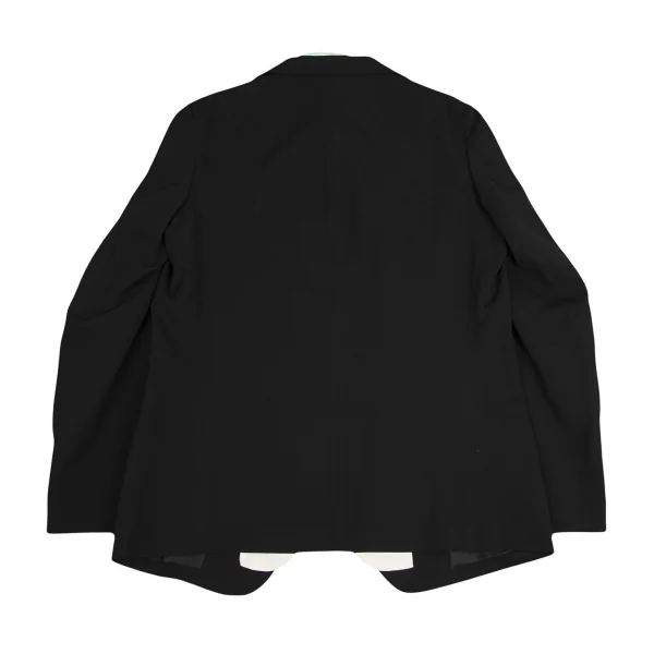 Y's Wool Gabardine Shirt Collar Layered Jacket K-124824_013