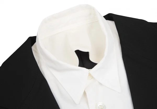Y's Wool Gabardine Shirt Collar Layered Jacket K-124824_004