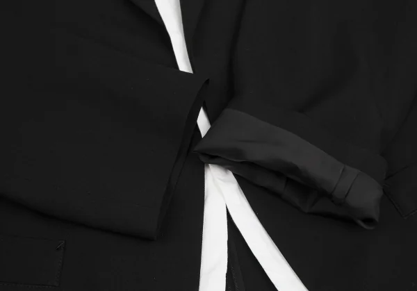 Y's Wool Gabardine Shirt Collar Layered Jacket K-124824_008