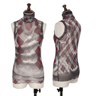 Jean-Paul GAULTIER MAILLE FEMME Argyle Sleeveless Shirt