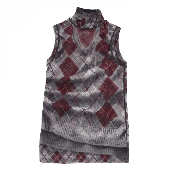 Jean-Paul GAULTIER MAILLE FEMME Argyle Sleeveless Shirt K-124840_002