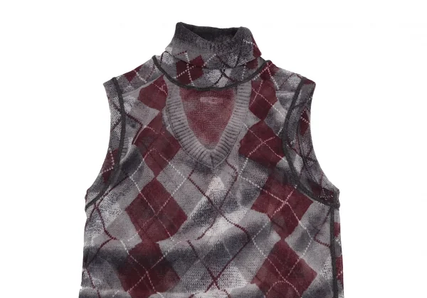 Jean-Paul GAULTIER MAILLE FEMME Argyle Sleeveless Shirt K-124840_003
