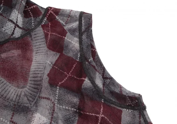 Jean-Paul GAULTIER MAILLE FEMME Argyle Sleeveless Shirt K-124840_005