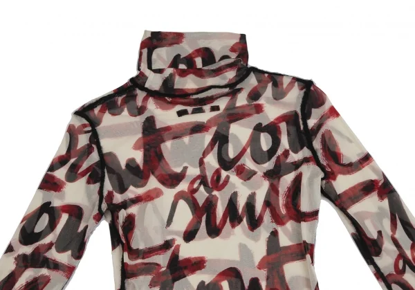 Jean-Paul GAULTIER FEMME Lettering Printed Mesh T Shirt K-124844_012