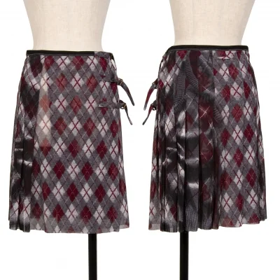 Jean-Paul GAULTIER FEMME Argyle Turtleneck Mesh Wrap Skirt
