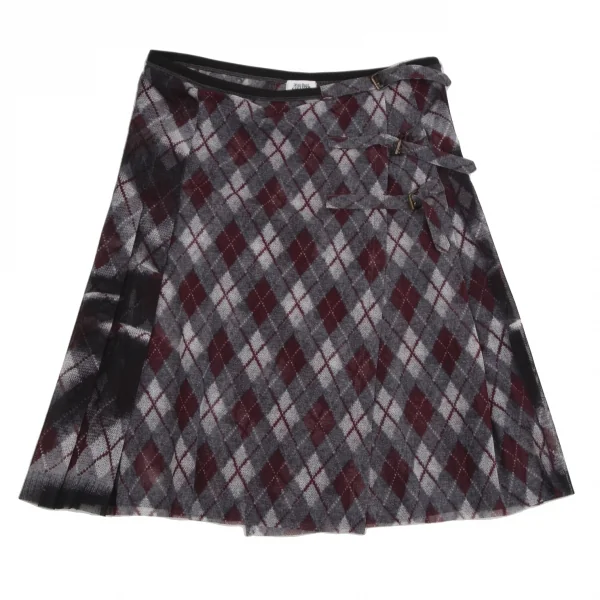 Jean-Paul GAULTIER FEMME Argyle Turtleneck Mesh Wrap Skirt K-124846_002