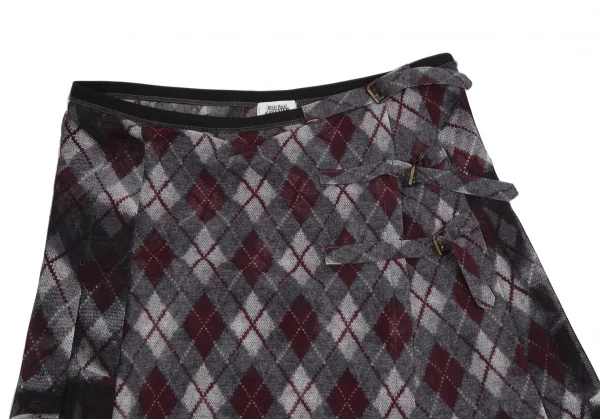 Jean-Paul GAULTIER FEMME Argyle Turtleneck Mesh Wrap Skirt K-124846_003