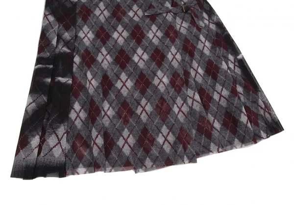 Jean-Paul GAULTIER FEMME Argyle Turtleneck Mesh Wrap Skirt K-124846_007