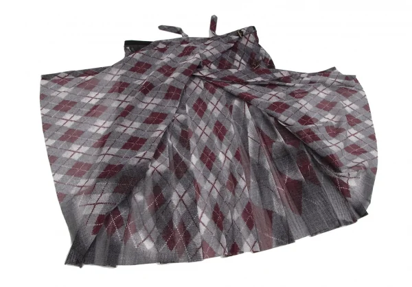 Jean-Paul GAULTIER FEMME Argyle Turtleneck Mesh Wrap Skirt K-124846_008