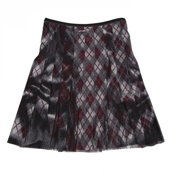 Jean-Paul GAULTIER FEMME Argyle Turtleneck Mesh Wrap Skirt K-124846_009