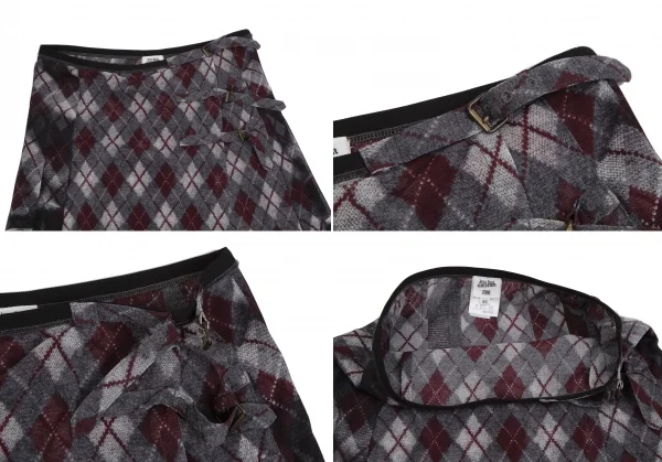 Jean-Paul GAULTIER FEMME Argyle Turtleneck T Shirt & Skirt K-124847_012