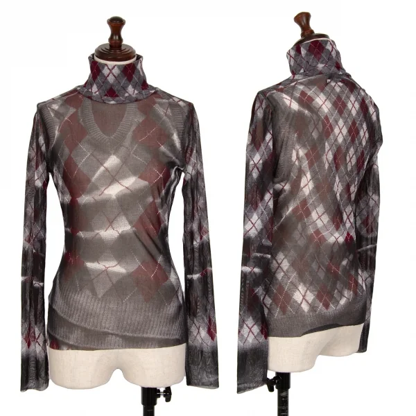 Jean-Paul GAULTIER FEMME Argyle Turtleneck T Shirt & Skirt K-124847_002