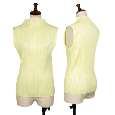 PLEATS PLEASE Pleated Turtleneck Sleeveless Shirt