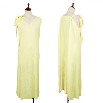 PLEATS PLEASE Pleated Shoulder Knot Design Dress
