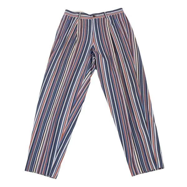 ISSEY MIYAKE MEN Cotton Stripe Pants Blue,Multi-Color L K-124876_001