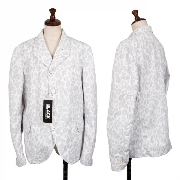 BLACK COMME des GARCONS Leopard printed Insideout Jacket White,Black M K-124906_001