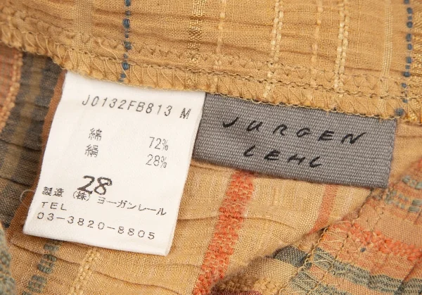 JURGEN LEHL Shirring Stripe Switching Sleeveless Shirt K-124922_011